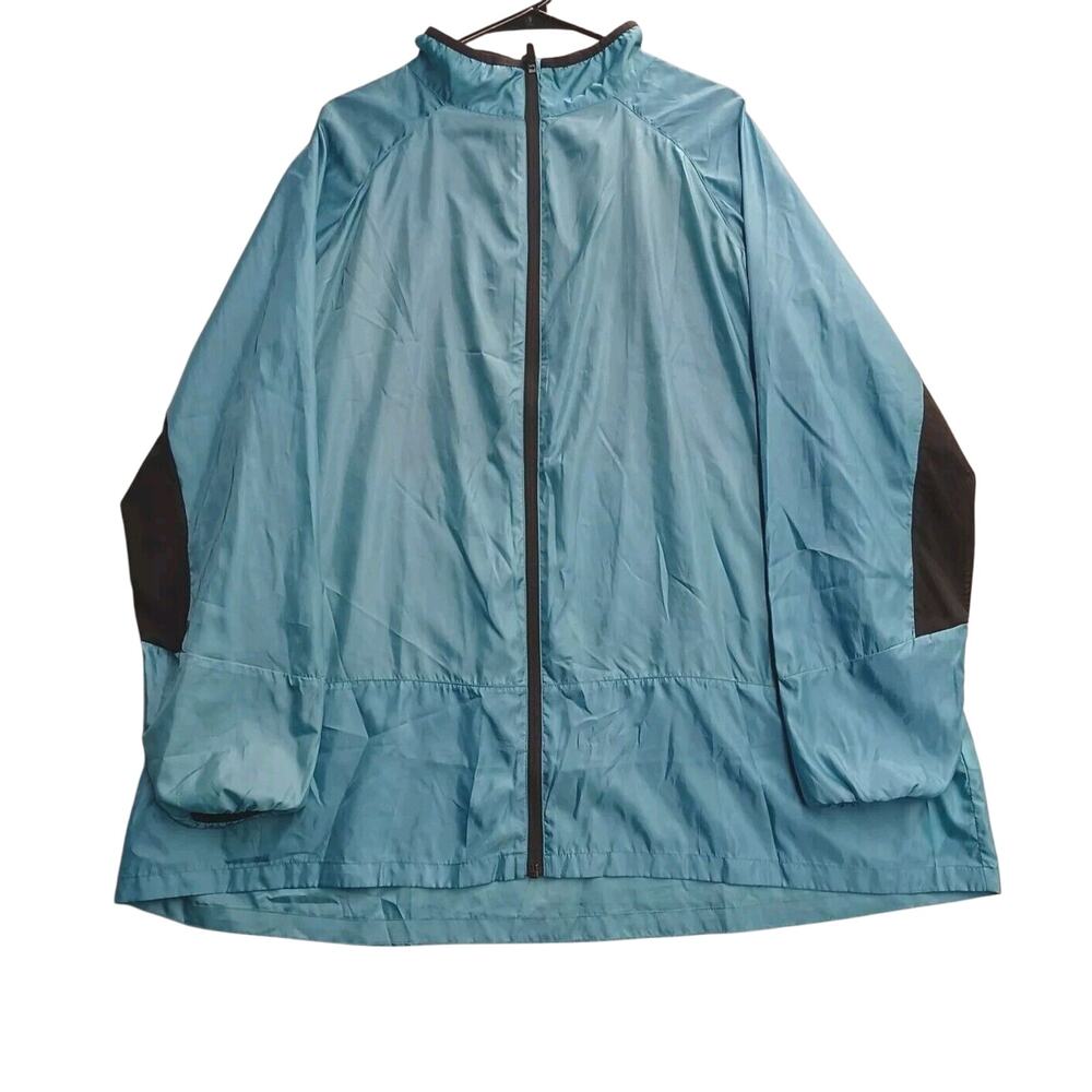 Womens 3XL Windbreaker Jacket Teal Black Rise Luluroe Lightweight Thin